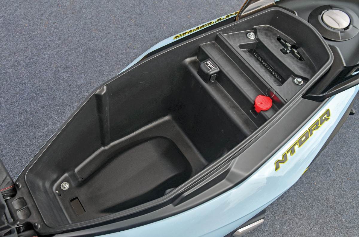 TVS Ntorq 150 underseat storage