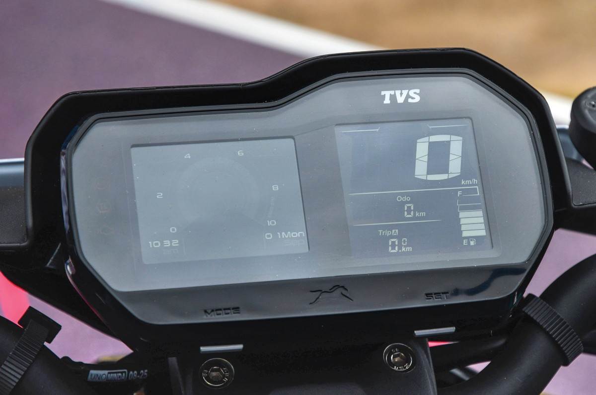 TVS Ntorq 150 display on base model