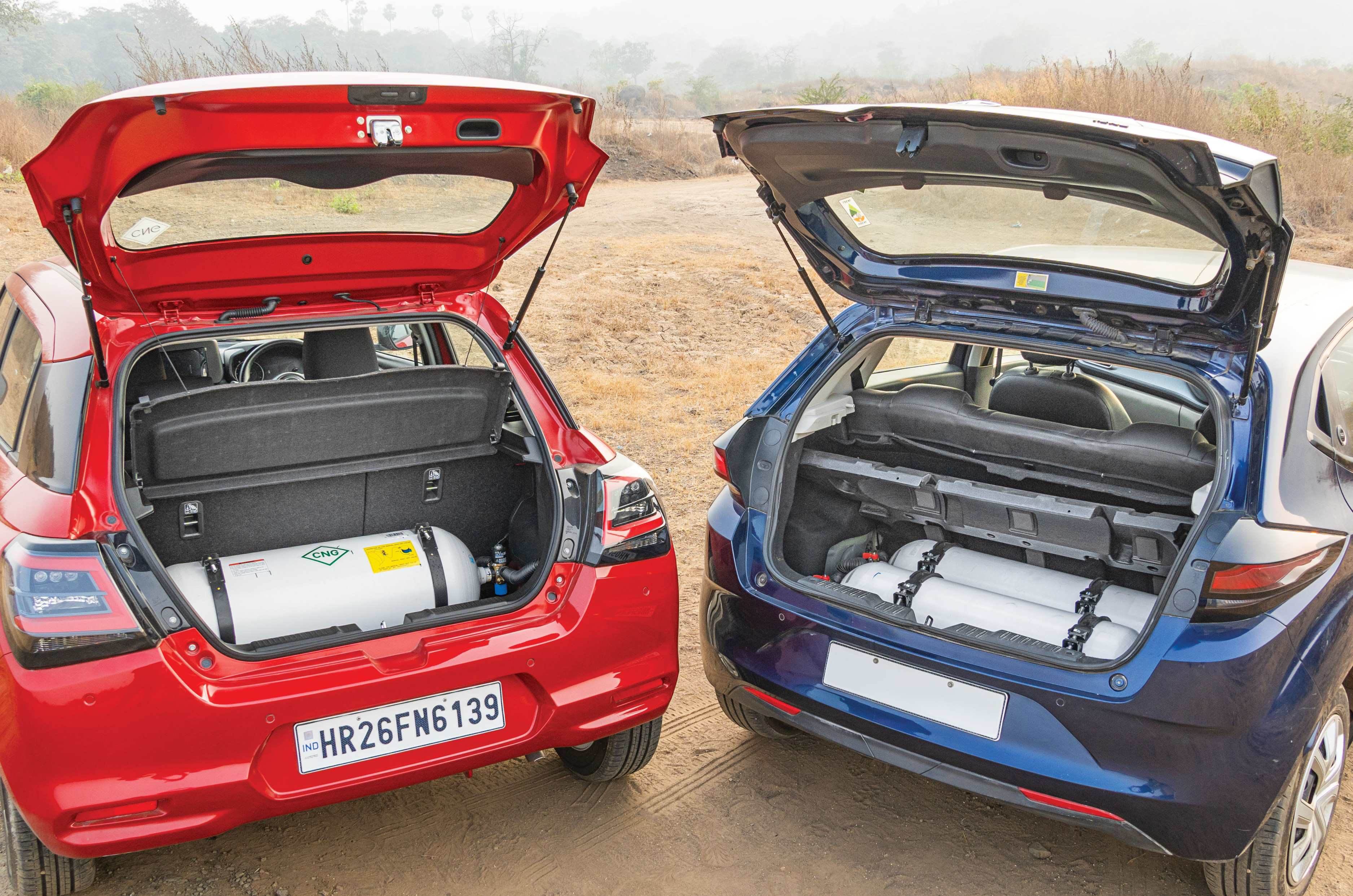 Maruti Swift CNG vs Altroz CNG boots