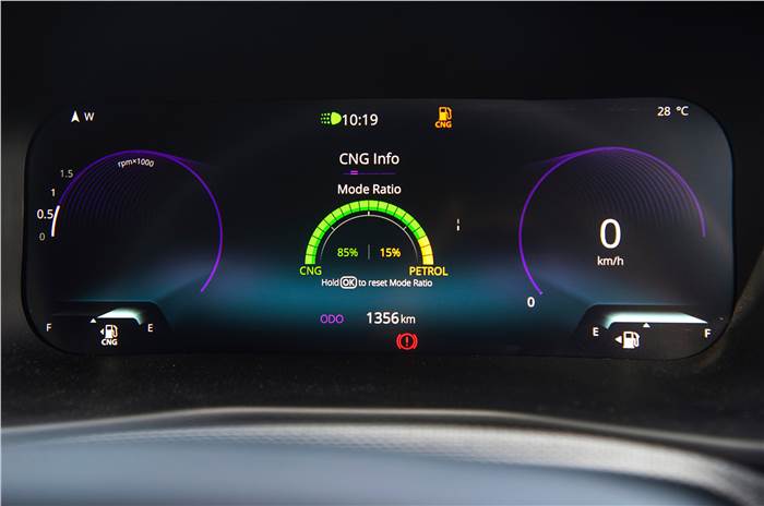 Tata Nexon CNG instrument cluster