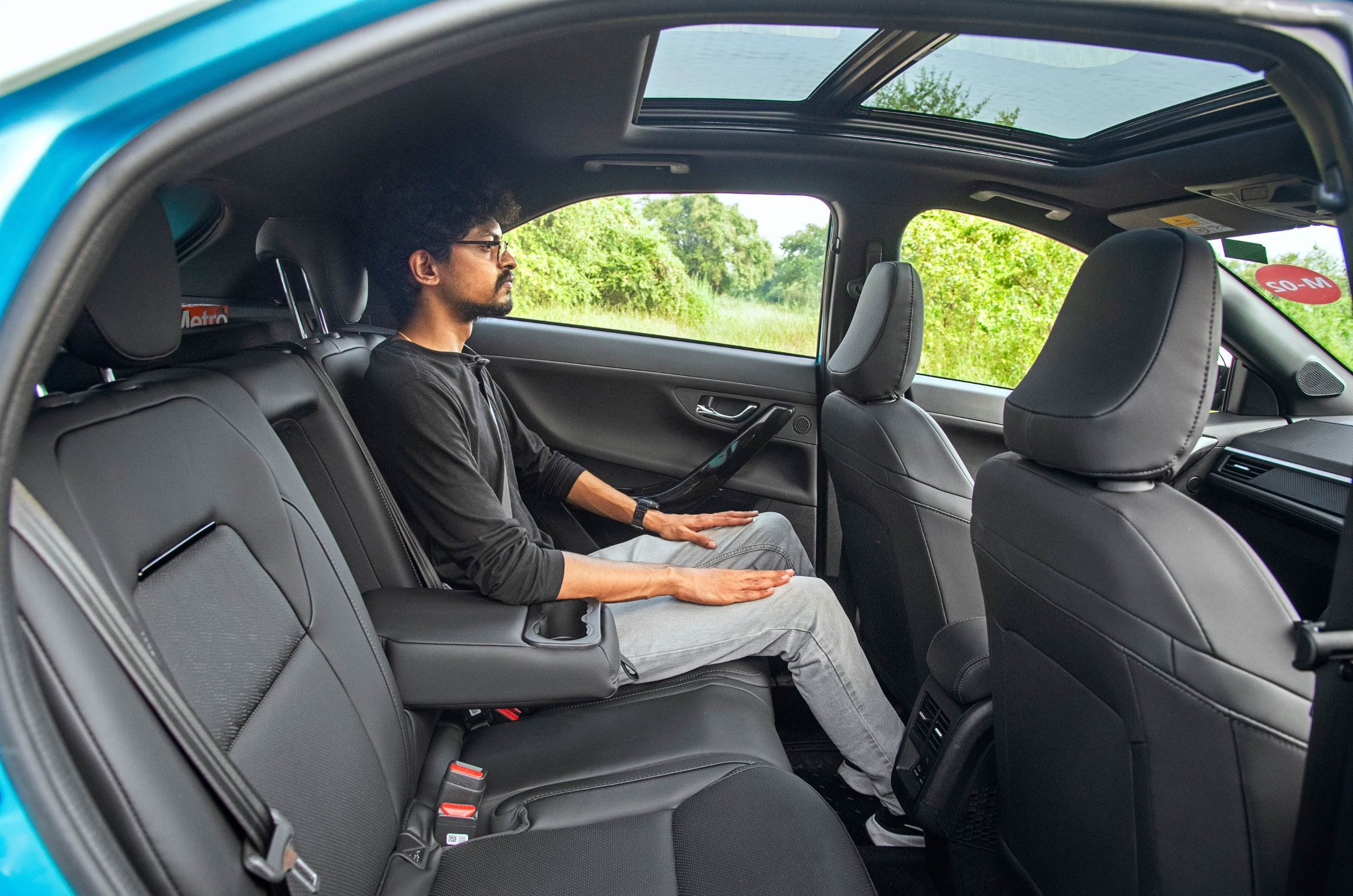 Tata Nexon CNG rear seat, panoramic sunroof