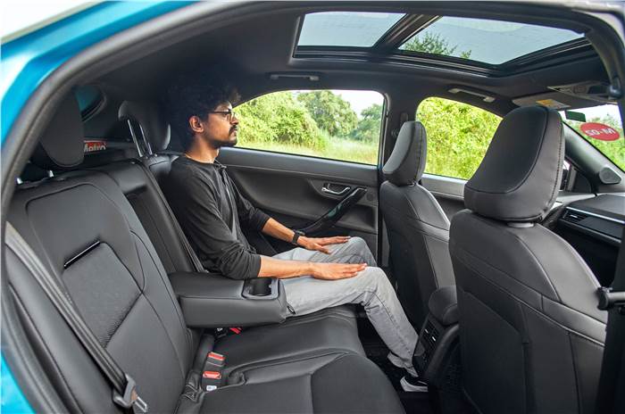 Tata Nexon CNG rear seat, panoramic sunroof