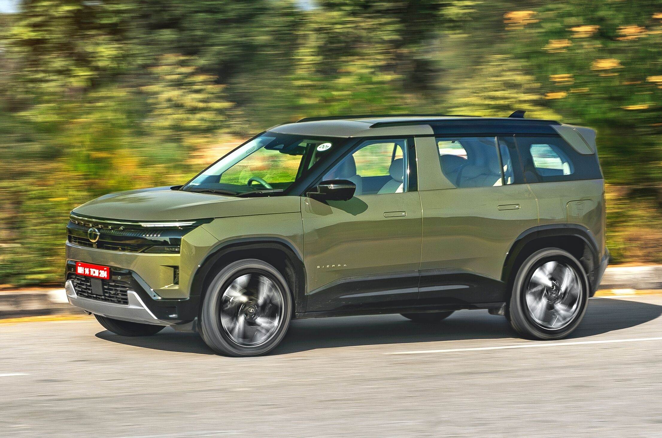 Tata Sierra front left side driving on road