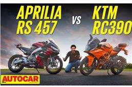 Aprilia RS 457 vs KTM RC 390 comparison video