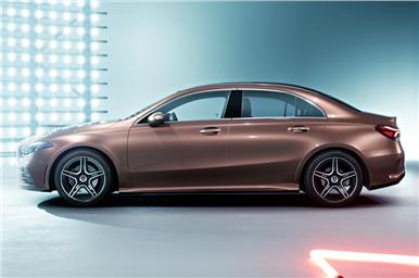 China-specific long-wheelbase A-class L sedan gets added length within the rear door.
