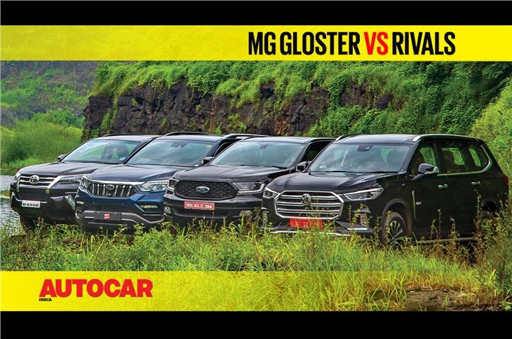 MG Gloster vs Endeavour vs Fortuner vs Alturas G4 comparison video