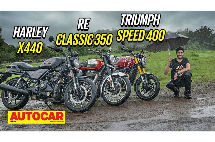 Harley-Davidson X440 vs Triumph Speed 400 vs RE Classic 350 comparison video