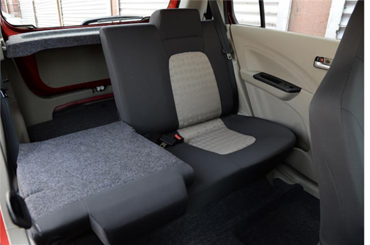 The Celerio also gets a 60:40 split rear seat in some variants. 