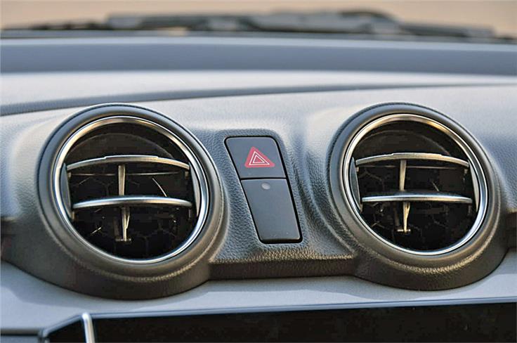 Unlike the Dzire, the new Swift's centre air-con vents are rotary type. 