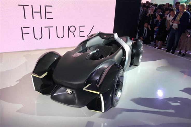 Toyota e-Racer concept is a two-seater sportscar with self-driving capabilities. 
