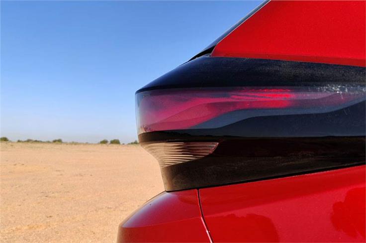 Edgy tail lamps look sporty.