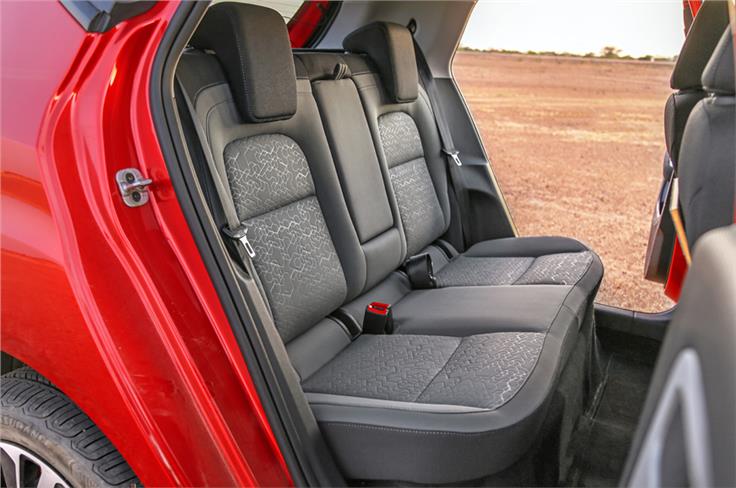 While not the roomiest hatchback, the Altroz offers plenty of space at the back.