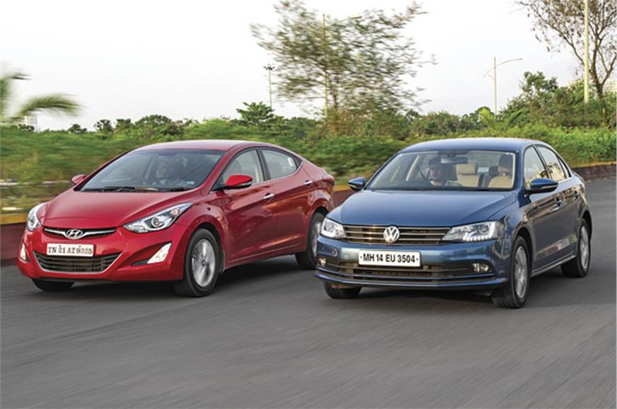 Hyundai Elantra diesel vs Volkswagen Jetta comparison Autocar India