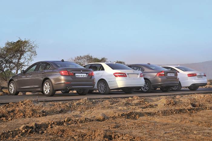 Volvo S80 D3 vs Audi A6 vs Merc E220 CDI vs BMW 520d