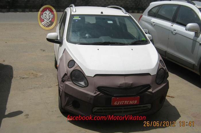 Chevrolet Beat facelift spy pics