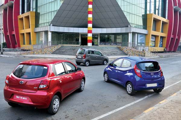 Datsun Go vs Hyundai Eon vs Maruti Wagon R comparison