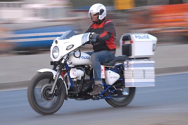 A close look at the Hi-tech Police Motorcycle prototype