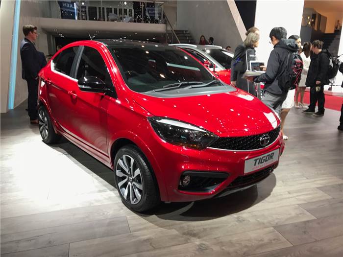 Tata Tigor sedan showcased in Geneva