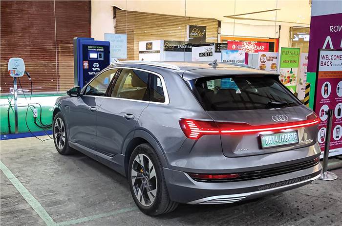 Audi e-tron 55 rear three quarter 