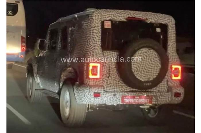 Five-door Mahindra Thar rear quarter