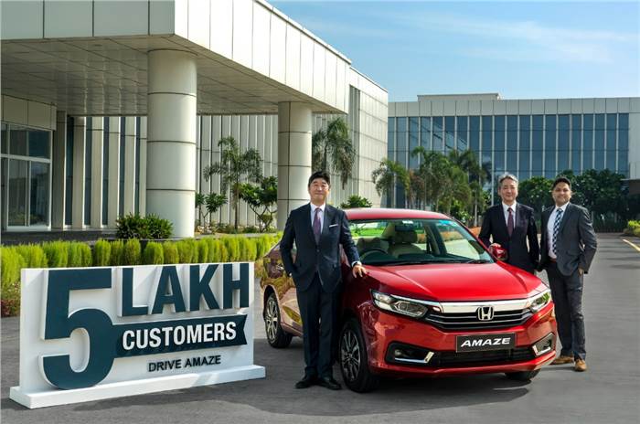 Honda Amaze sales cross five lakh unit mark in India