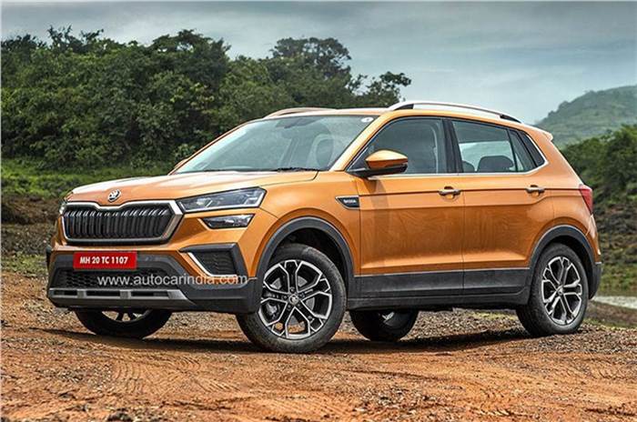 2022 Skoda Kushaq front three quarter.