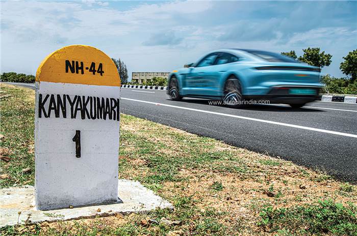 Porsche Taycan K2K drive reaching Kanyakumari 