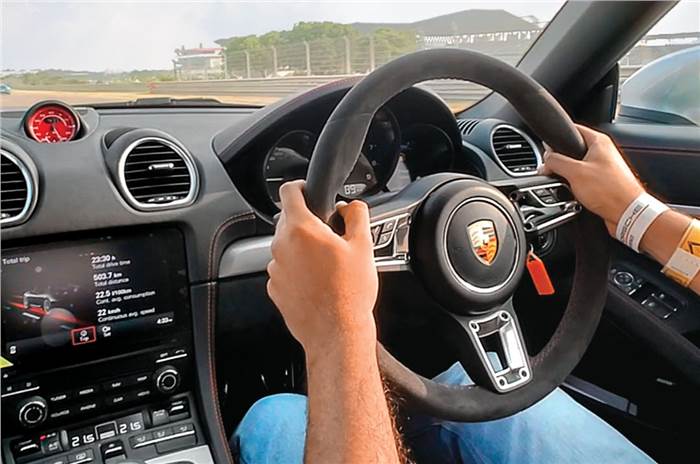 Porsche 718 Boxster interior.