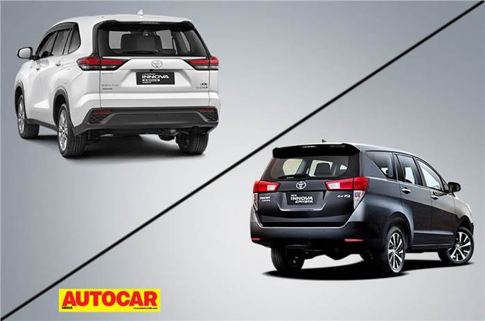 Toyota Innova Hycross vs Innova Crysta rear