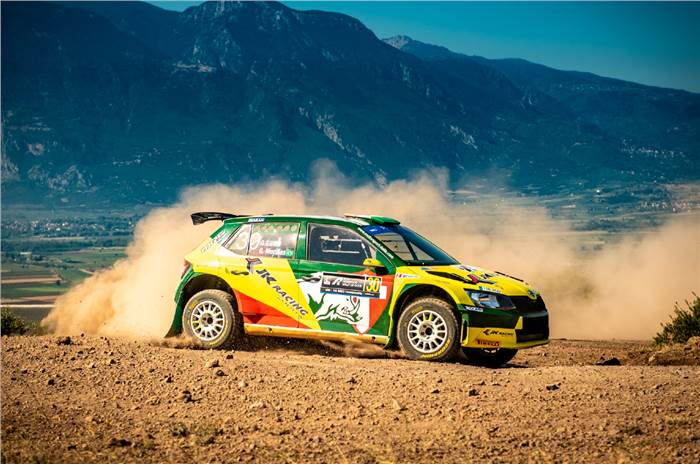 Gaurav Gill at the 2022 WRC2 Acropolis Rally in Greece