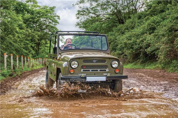 UAZ 469 Russian military SUV driven 