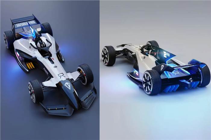 FG-Twin race car front and rear