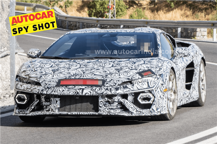 Lamborghini Temerario front quarter spied 