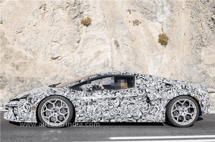 Lamborghini Temerario side profile spied 