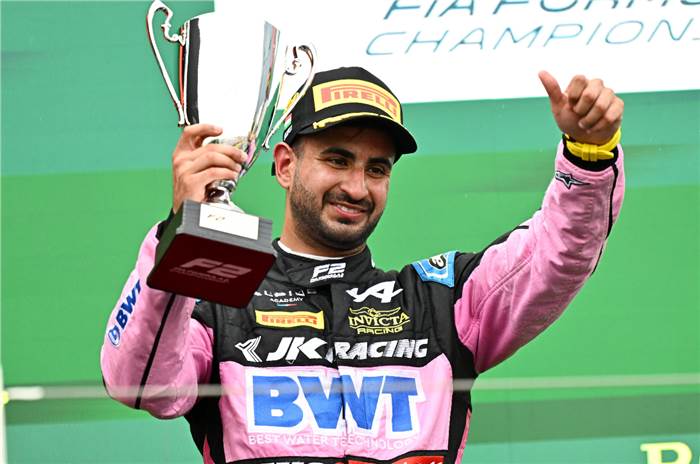 F2 Hungary sprint race winner Kush Maini