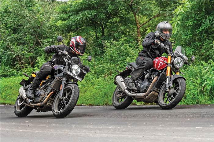 Royal Enfield Guerrilla 450, Triumph Speed 400, price, comfort, design compared