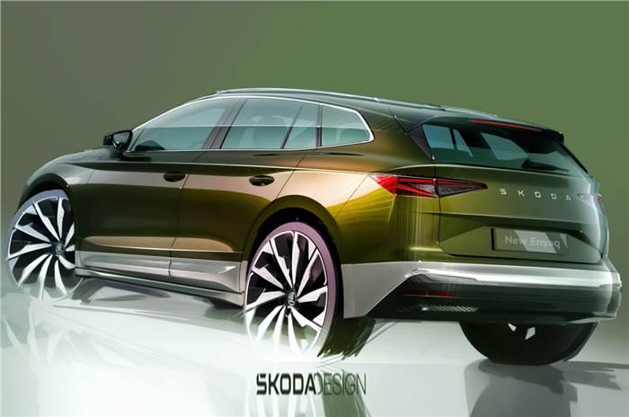 Skoda Enyaq facelift rear teaser sketch 