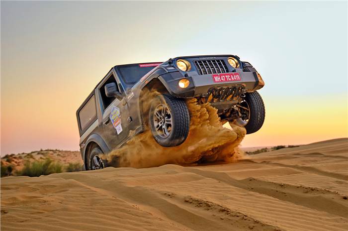 Dune bashing in the new Mahindra Thar 