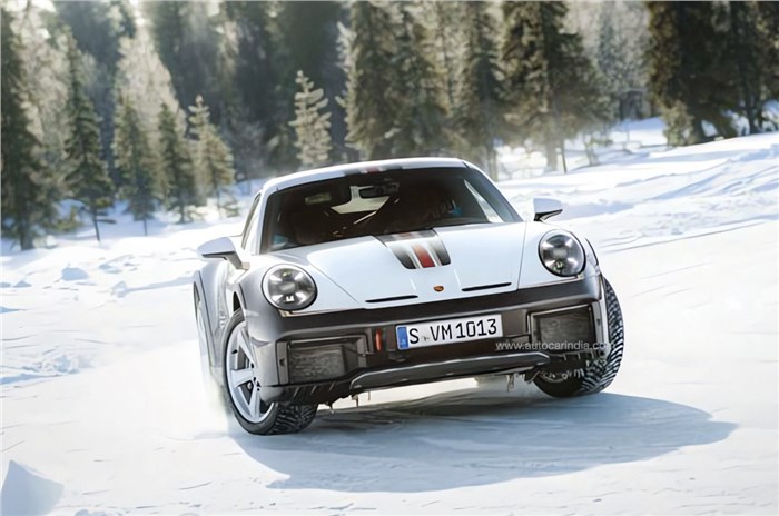  Ice drifting in a Porsche 911 Dakar