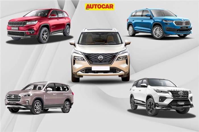 Nissan X-Trail, Toyota Fortuner, Jeep Meridian, Skoda Kodiaq, MG Gloster