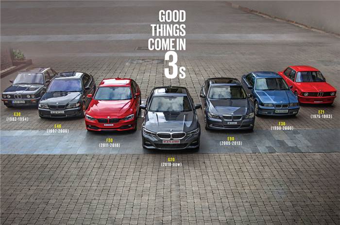 Seven generations of the BMW 3 Series