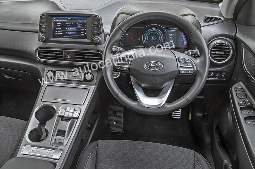 Interiors feel solidly put together; note the push button...