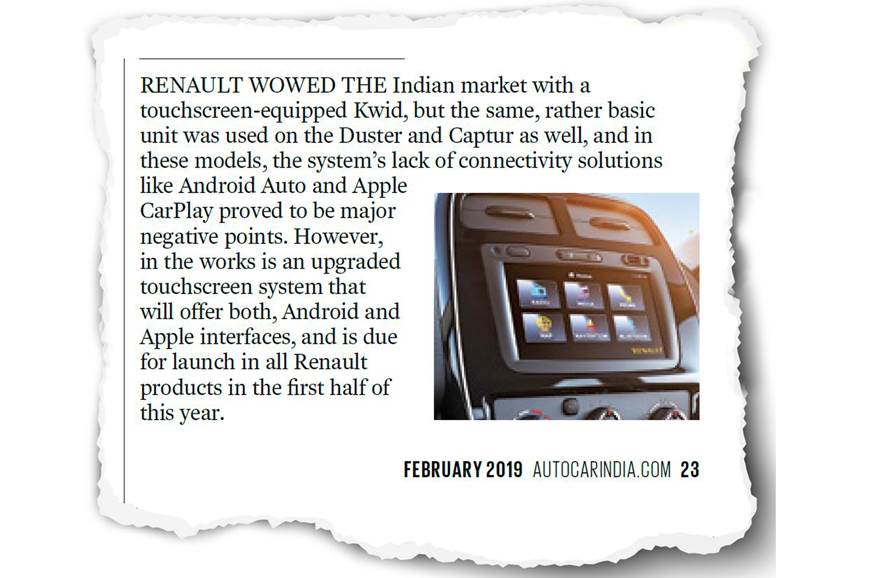 Renault Kwid InfoTainment Confidential ACI 2019年2月