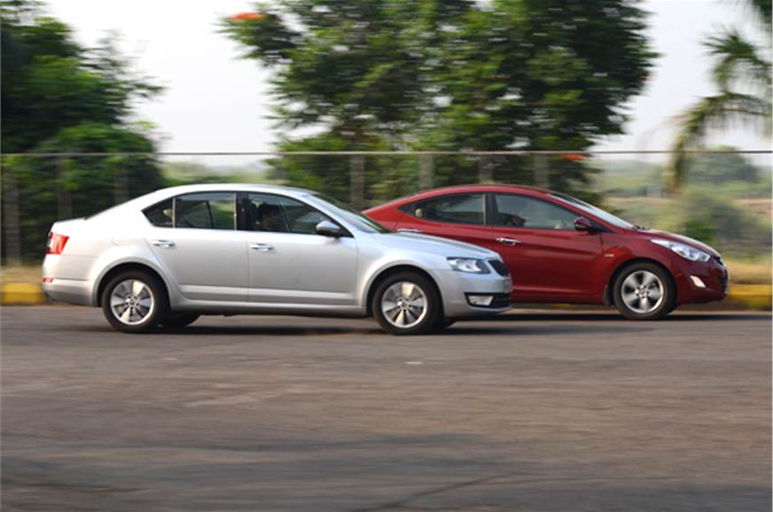 New Skoda Octavia vs Hyundai Elantra Feature Autocar India
