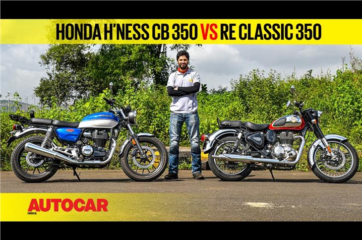 2021 Royal Enfield Classic 350 vs Honda H&#8217;Ness CB350 comparison video