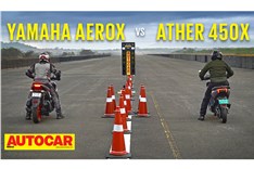 Yamaha Aerox 155 vs Ather 450X drag race video 