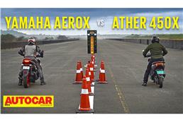 Yamaha Aerox 155 vs Ather 450X drag race video 
