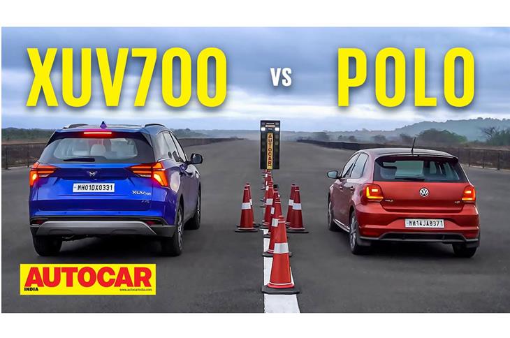 Mahindra XUV700 vs Volkswagen Polo drag race video