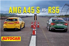 Mercedes-AMG A45 S vs Audi RS5 Sportback drag race video