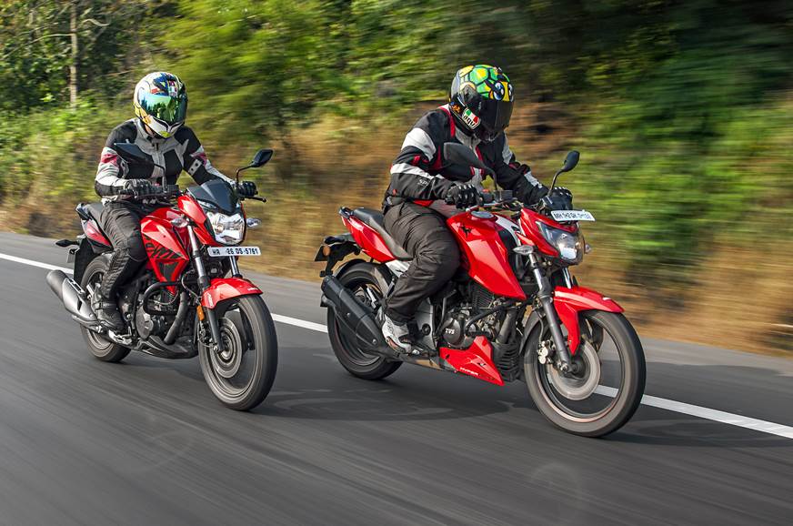 Hero Xtreme 0r Vs Tvs Apache Rtr 160 4v Comparison Autocar India